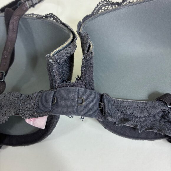 Y2K Victoria’s Secret Angels Lace Push-up Bra Gray 36B Coquette - Picture 7 of 10